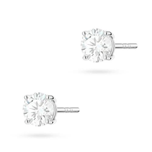 Klasyczne kolczyki z białego złota dwa diamenty laboratoryjne 0,70ct na sztyfcie Lab Diamonds K0583.B3.LDW.04 marko