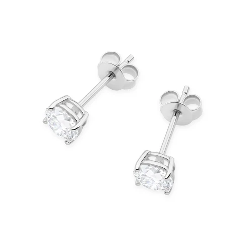 Klasyczne kolczyki z białego złota dwa diamenty laboratoryjne 0,70ct na sztyfcie Lab Diamonds K0583.B3.LDW.04 marko