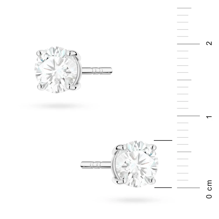 Klasyczne kolczyki z białego złota dwa diamenty laboratoryjne 0,70ct na sztyfcie Lab Diamonds K0583.B3.LDW.04 marko