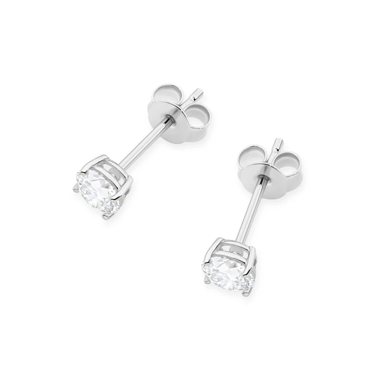 Klasyczne kolczyki z białego złota dwa diamenty laboratoryjne 0,50ct na sztyfcie Lab Diamonds K0583.B3.LDW.03 marko