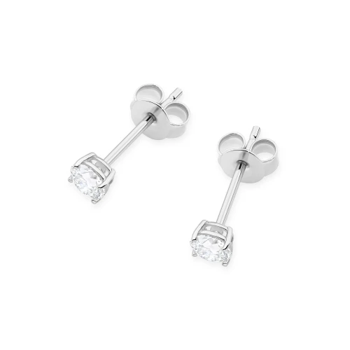 Klasyczne kolczyki z białego złota dwa diamenty laboratoryjne 0,30ct na sztyfcie Lab Diamonds K0583.B3.LDW.02 marko