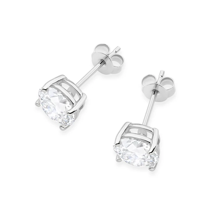 Klasyczne kolczyki z białego złota dwa diamenty 2,00ct na sztyfcie K0583.B3.DIW.07 marko