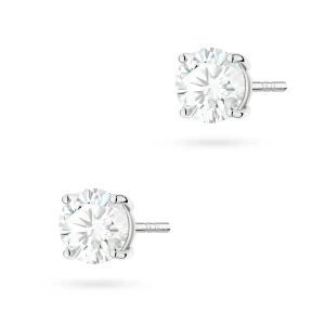 Klasyczne kolczyki z białego złota dwa  diamenty 1,50ct na sztyfcie