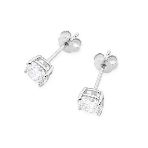 Klasyczne kolczyki z białego złota dwa diamenty 1,00ct na sztyfcie K0583.B3.DIW.05 marko