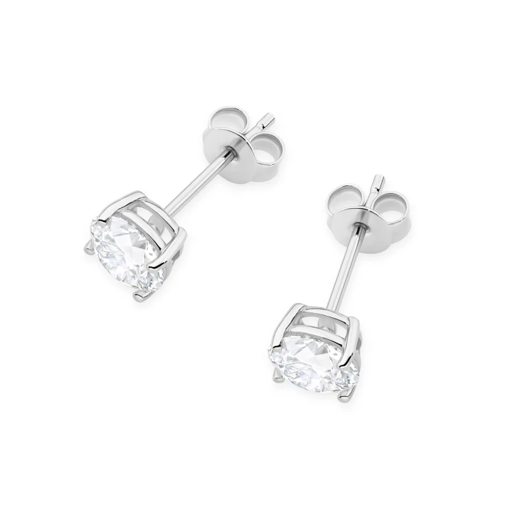 Klasyczne kolczyki z białego złota dwa diamenty 1,00ct na sztyfcie K0583.B3.DIW.05 marko