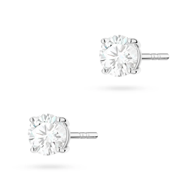 Klasyczne kolczyki z białego złota dwa diamenty 0,70ct na sztyfcie K0583.B3.DIW.04 marko