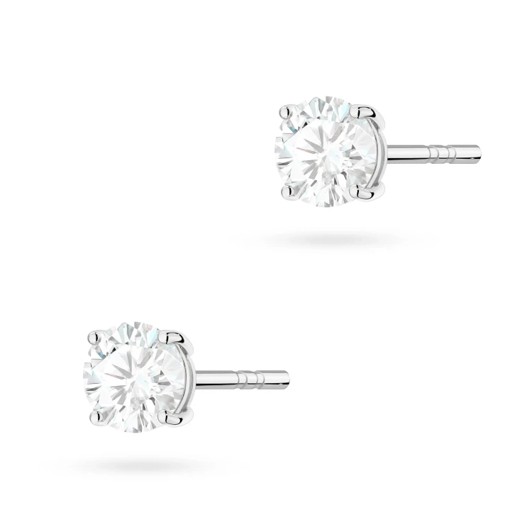 Klasyczne kolczyki z białego złota dwa diamenty 0,50ct na sztyfcie K0583.B3.DIW.03 marko