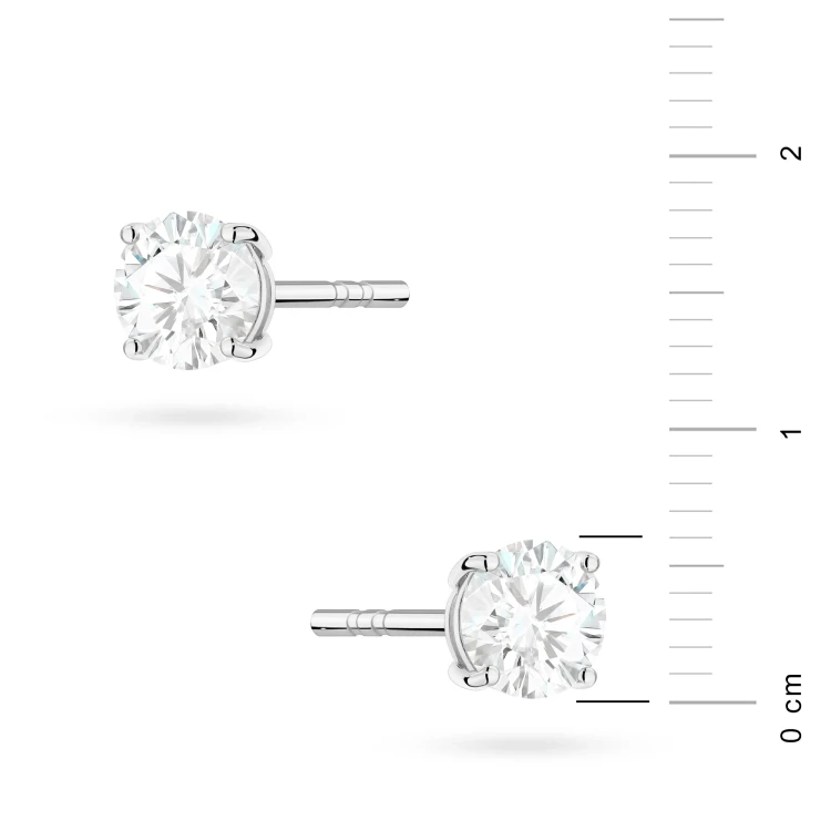Klasyczne kolczyki z białego złota dwa diamenty 0,50ct na sztyfcie K0583.B3.DIW.03 marko