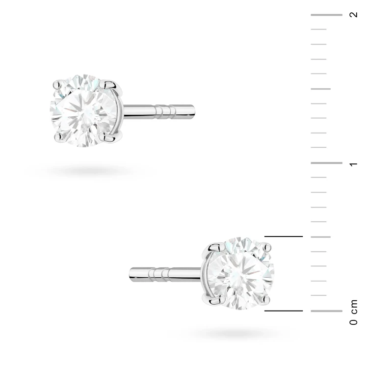 Klasyczne kolczyki z białego złota dwa diamenty 0,30ct na sztyfcie K0583.B3.DIW.02 marko