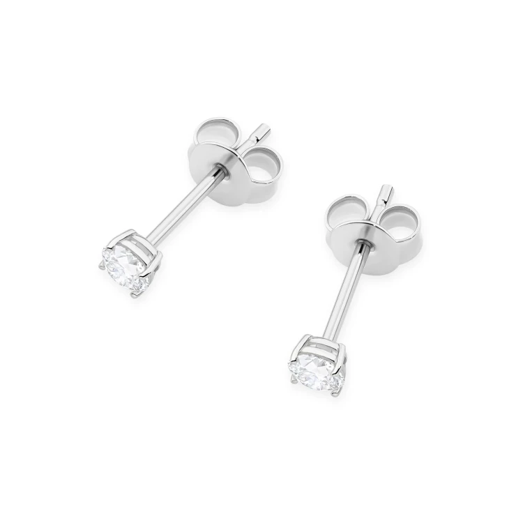 Klasyczne kolczyki z białego złota dwa diamenty 0,15ct na sztyfcie K0583.B3.DIW.01 marko