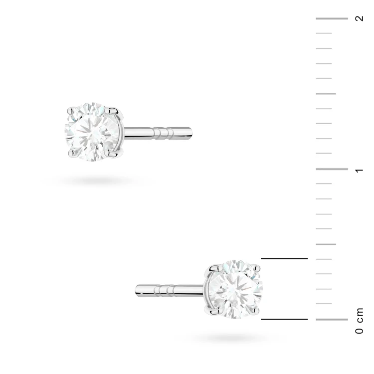 Klasyczne kolczyki z białego złota dwa diamenty 0,15ct na sztyfcie K0583.B3.DIW.01 marko