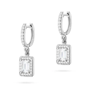 Kolczyki z białego złota z prostokątnymi  diamentami laboratoryjnymi Lab Diamonds