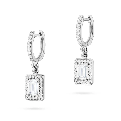 Kolczyki z białego złota z prostokątnymi diamentami laboratoryjnymi Lab Diamonds K0422.B3.LDW.01 marko