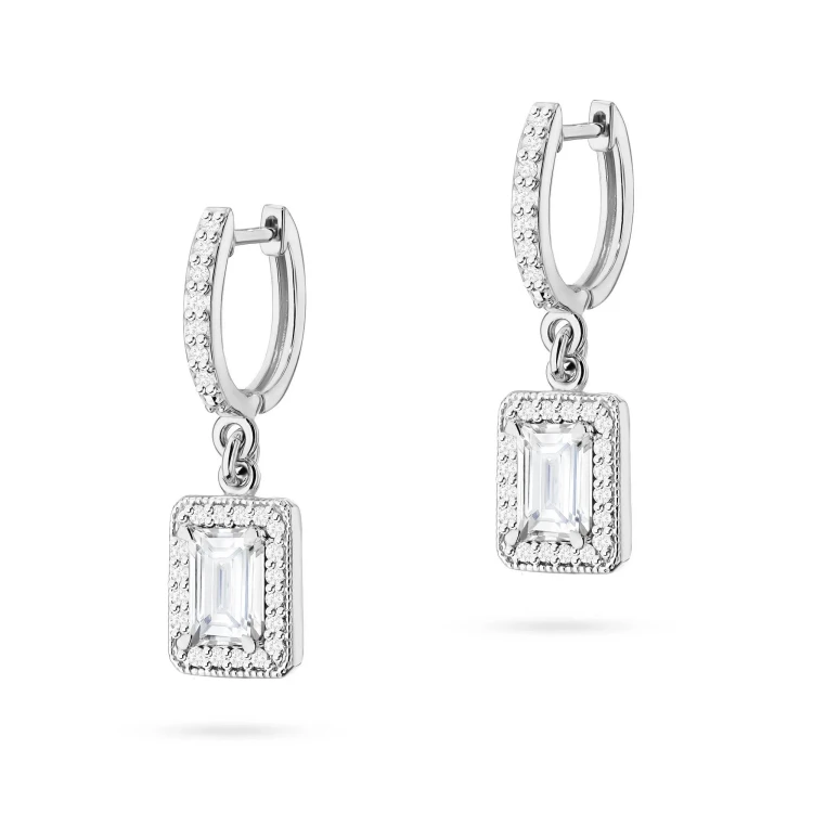 Kolczyki z białego złota z prostokątnymi diamentami laboratoryjnymi Lab Diamonds K0422.B3.LDW.01 marko
