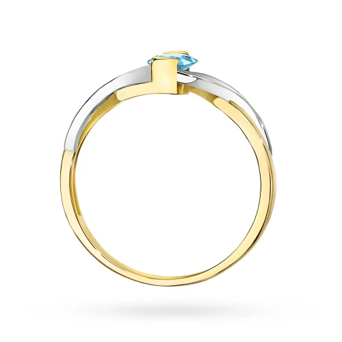Złoty pierścionek zaręczynowy topaz Swiss 0,50ct Dynastia