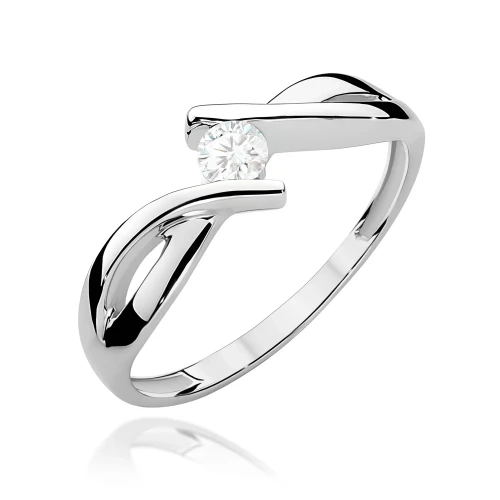 Zaręczynowy pierścionek białe złoto brylant 0,08ct Klasyka W0191.B3.DIW.02 marko