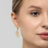 Złote kolczyki diamentowane ażurowe skrzydła Virino K-GW-1075-585 marko