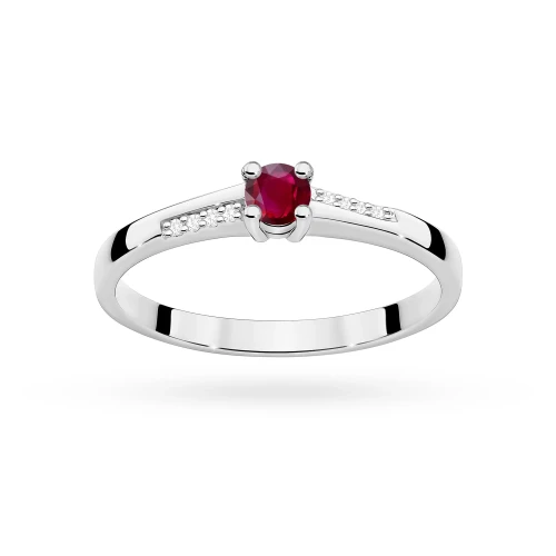 Złoty pierścionek zaręczynowy Rubin 0,15ct i brylanty Kultowa białe złoto W0258.B3.RUR.01 marko