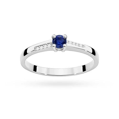 Złoty pierścionek zaręczynowy Szafir 0,15ct i brylanty Kultowa białe złoto W0258.B3.SAB.01 marko