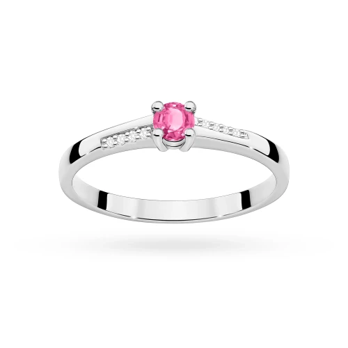 Złoty pierścionek zaręczynowy Topaz 0,15ct i brylanty Kultowa białe złoto W0258.B3.TOP.01 marko