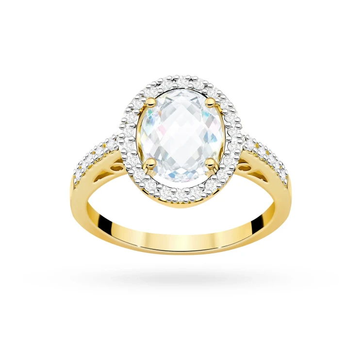 Okazały złoty pierścionek zaręczynowy z owalnym diamentem laboratoryjnym Lab Diamonds W0080.Z3.LDW.01 marko