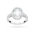 Okazały pierścionek zaręczynowy z białego złota z owalnym diamentem laboratoryjnym Lab Diamonds W0080.B3.LDW.01 marko
