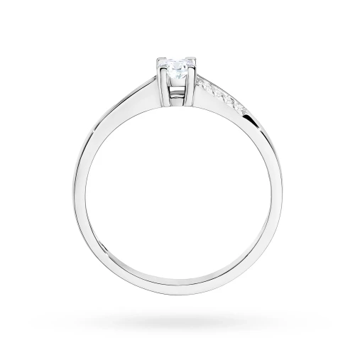 Pierścionek zaręczynowy białe złoto z brylantami 0,19ct Galaktyki