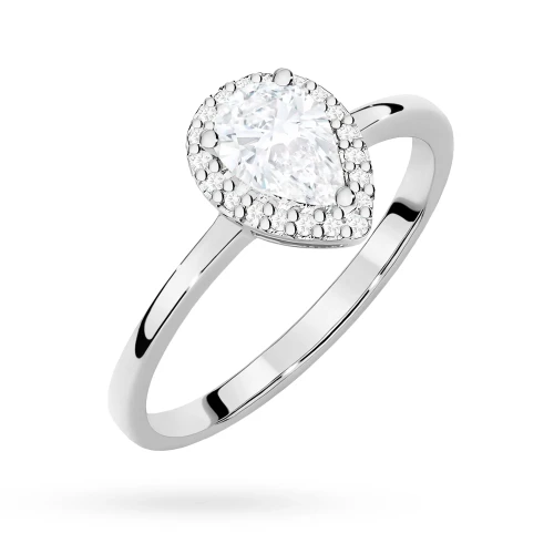 Pierścionek z białego złota z diamentami laboratoryjnymi Lab Diamonds łezka W0455.B3.LDW.01 marko