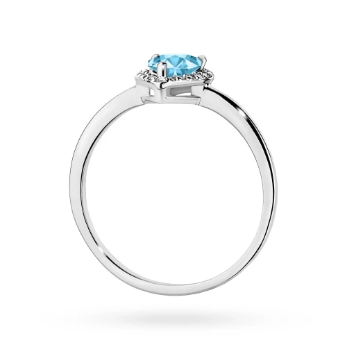 Pierścionek z białego złota z topazem  Swiss Blue 0,90ct Kultowa