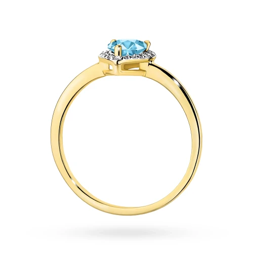 Złoty pierścionek z topazem Swiss Blue  0,90ct Kultowa