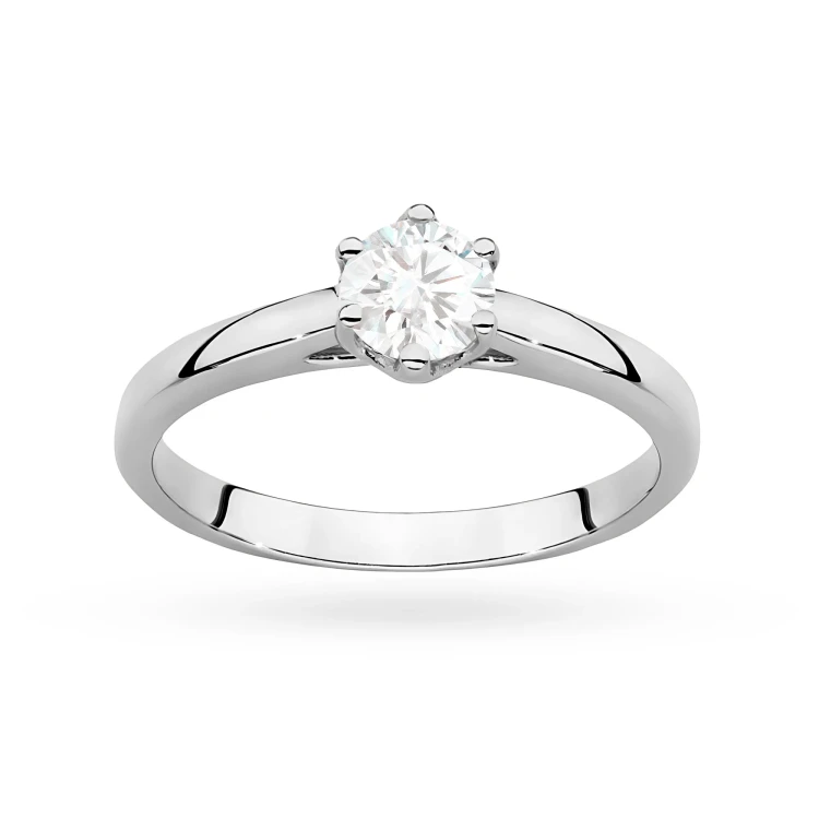 Pierścionek z białego złota z brylantem 0,50ct w sześciu łapkach Klasyka W0540.B3.DIW.03 marko