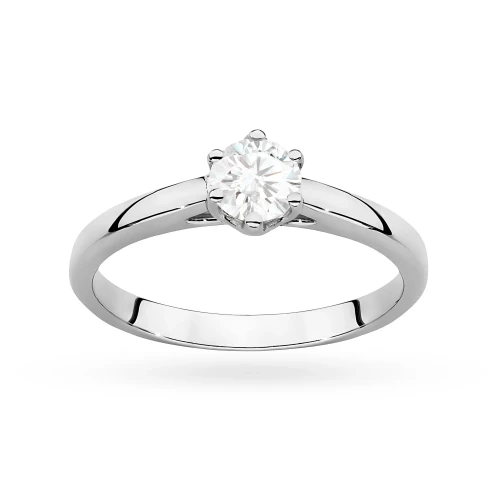 Klasyczny pierścionek z białego złota z diamentem laboratoryjnym 0,40ct w sześciu łapkach Lab Diamonds W0540.B3.LDW.02 marko