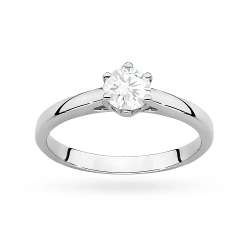 Klasyczny pierścionek z białego złota z diamentem laboratoryjnym 0,50ct w sześciu łapkach Lab Diamonds W0540.B3.LDW.03 marko