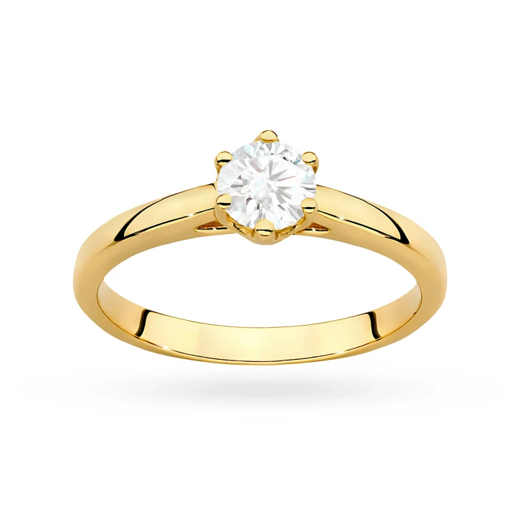 Klasyczny pierścionek z żółtego złota z diamentem laboratoryjnym 0,50ct w sześciu łapkach Lab Diamonds W0540.Z3.LDW.03 marko
