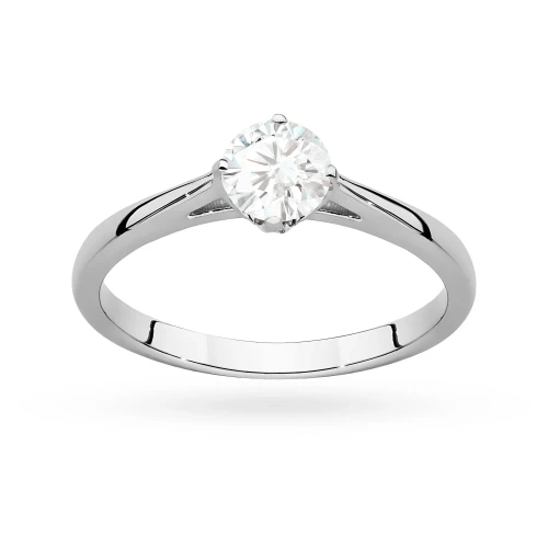 Białe złoto pierścionek z brylantem 0,50ct w czterech łapkach Klasyka W0543.B3.DIW.02 marko