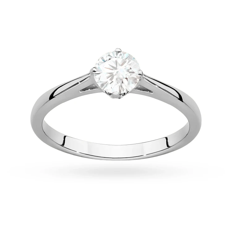 Białe złoto pierścionek z brylantem 0,50ct w czterech łapkach Klasyka W0543.B3.DIW.02 marko