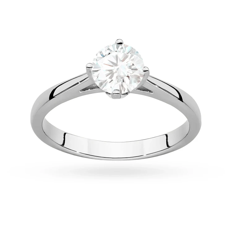 Białe złoto pierścionek z brylantem 0,70ct w czterech łapkach Klasyka W0543.B3.DIW.03 marko