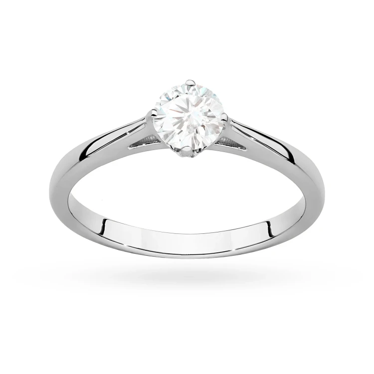 Klasyczny pierścionek z białego złota z diamentem laboratoryjnym 0,40ct w czterech łapkach Lab Diamonds W0543.B3.LDW.01 marko