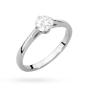 Klasyczny pierścionek z białego złota  z diamentem laboratoryjnym 0,50ct w czterech łapkach Lab Diamonds