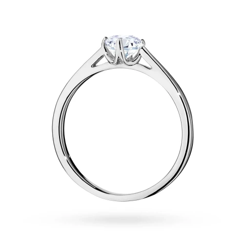 Klasyczny pierścionek z białego złota  z diamentem laboratoryjnym 0,50ct w czterech łapkach Lab Diamonds