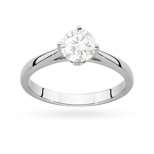 Klasyczny pierścionek z białego złota z diamentem laboratoryjnym 0,70ct w czterech łapkach Lab Diamonds W0543.B3.LDW.03 marko