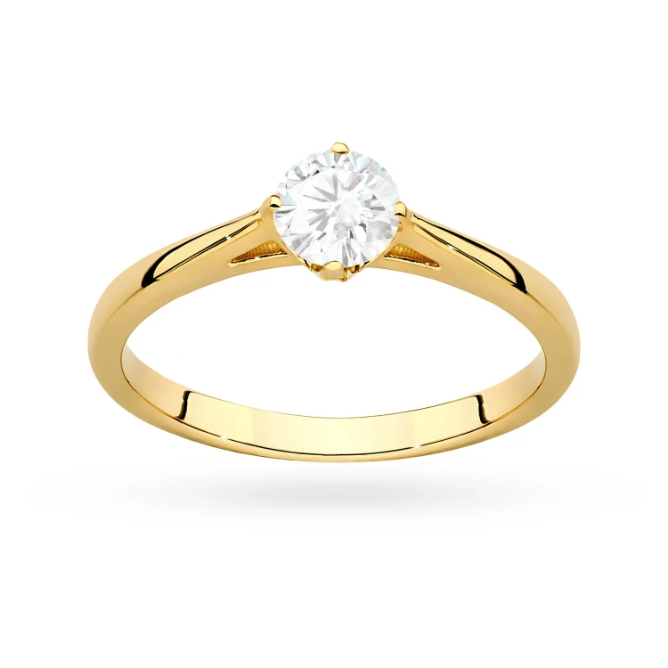 Klasyczny pierścionek z żółtego złota z diamentem laboratoryjnym 0,40ct w czterech łapkach Lab Diamonds W0543.Z3.LDW.01 marko