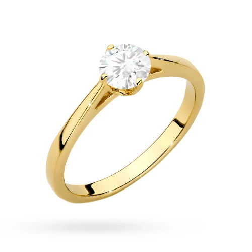 Klasyczny pierścionek z żółtego złota z diamentem laboratoryjnym 0,50ct w czterech łapkach Lab Diamonds W0543.Z3.LDW.02 marko