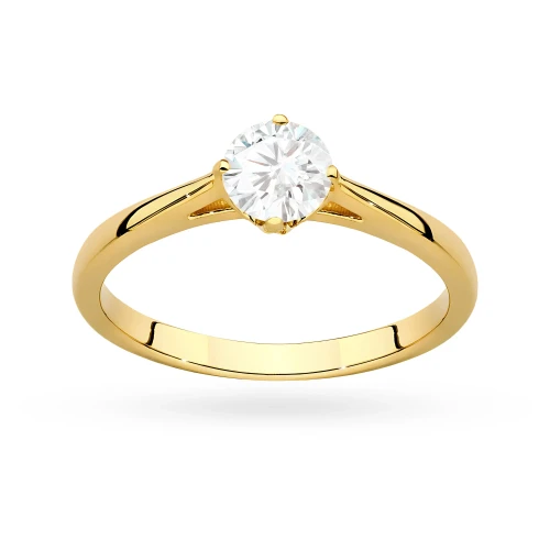 Klasyczny pierścionek z żółtego złota z diamentem laboratoryjnym 0,50ct w czterech łapkach Lab Diamonds W0543.Z3.LDW.02 marko