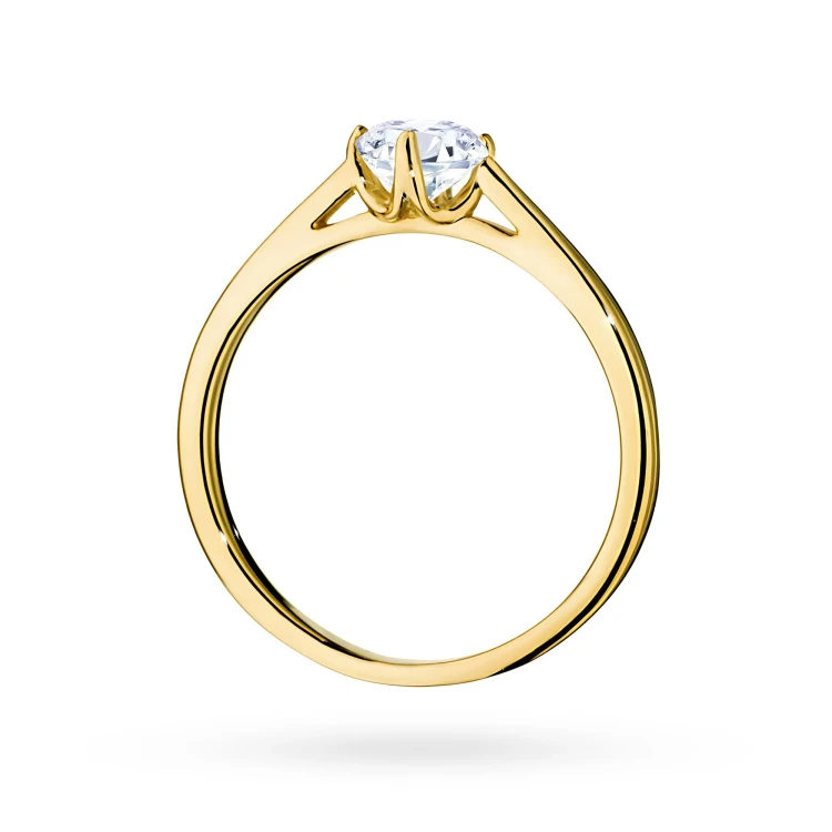 Klasyczny pierścionek z żółtego złota z diamentem laboratoryjnym 0,50ct w czterech łapkach Lab Diamonds W0543.Z3.LDW.02 marko