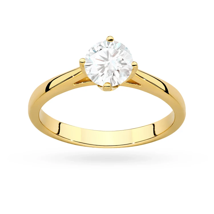 Klasyczny pierścionek z żółtego złota z diamentem laboratoryjnym 0,70ct w czterech łapkach Lab Diamonds W0543.Z3.LDW.03 marko