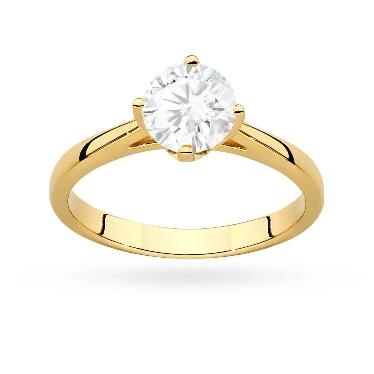 Klasyczny pierścionek z żółtego złota z diamentem laboratoryjnym 1,00ct w czterech łapkach Lab Diamonds W0543.Z3.LDW.04 marko