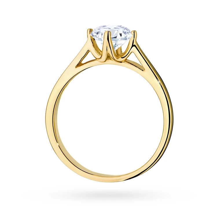 Klasyczny pierścionek z żółtego złota z diamentem laboratoryjnym 1,00ct w czterech łapkach Lab Diamonds W0543.Z3.LDW.04 marko