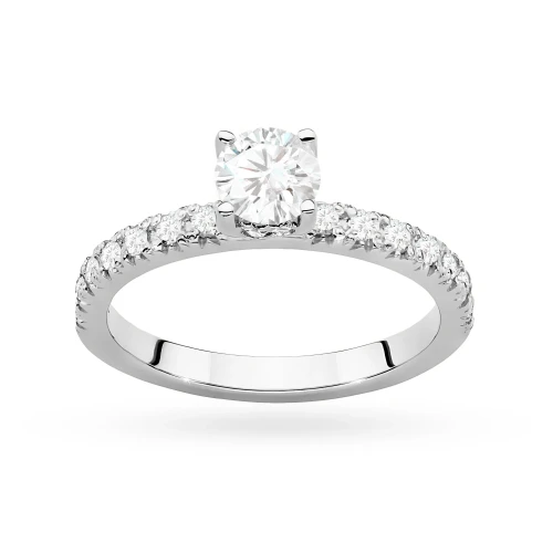 Złoty pierścionek diament laboratoryjny 0,50ct kamienie na szynie i koronie białe złoto Lab Diamonds W0546.B3.LDW.02 marko