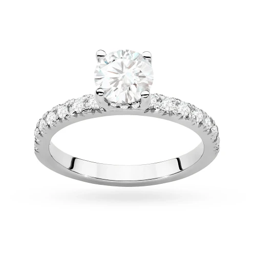 Złoty pierścionek diament laboratoryjny 0,70ct kamienie na szynie i koronie białe złoto Lab Diamonds W0546.B3.LDW.03 marko